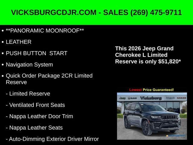 2026 Jeep Grand Cherokee GRAND CHEROKEE L LIMITED RESERVE 4X4
