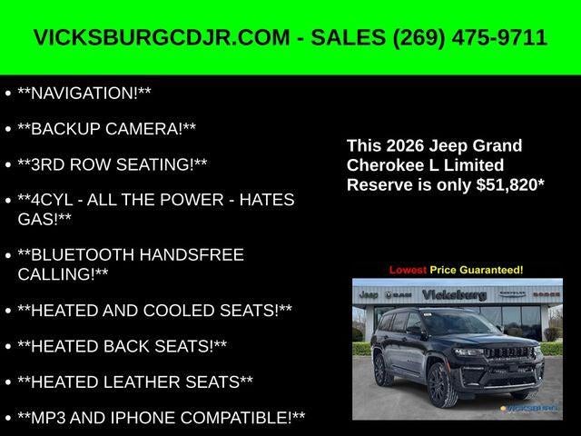 2026 Jeep Grand Cherokee GRAND CHEROKEE L LIMITED RESERVE 4X4