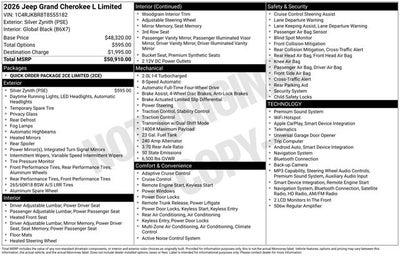 2026 Jeep Grand Cherokee GRAND CHEROKEE L LIMITED 4X4