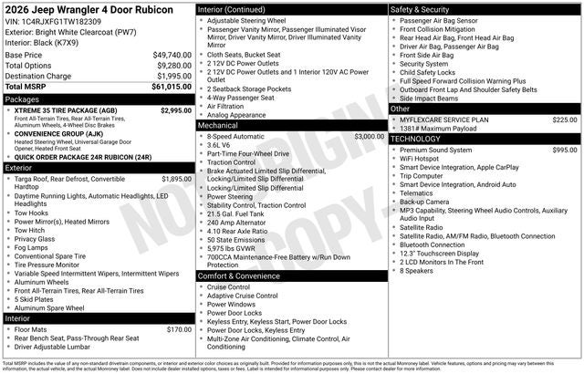 2026 Jeep Wrangler WRANGLER 4-DOOR RUBICON