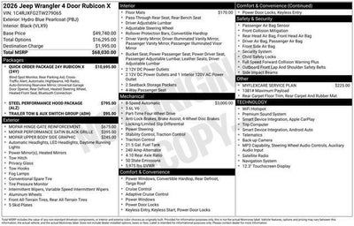 2026 Jeep Wrangler WRANGLER 4-DOOR RUBICON X