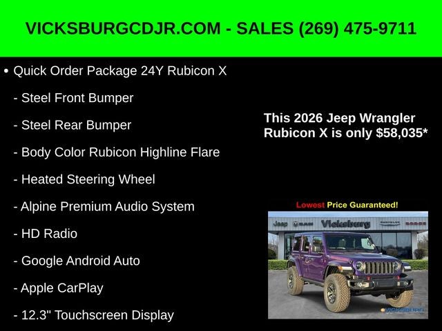2026 Jeep Wrangler WRANGLER 4-DOOR RUBICON X