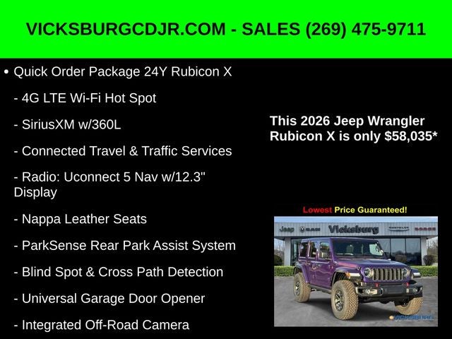 2026 Jeep Wrangler WRANGLER 4-DOOR RUBICON X