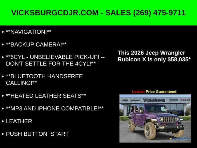 2026 Jeep Wrangler WRANGLER 4-DOOR RUBICON X