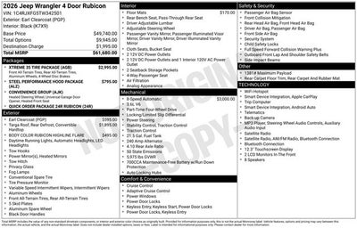 2026 Jeep Wrangler WRANGLER 4-DOOR RUBICON