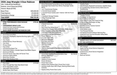 2026 Jeep Wrangler WRANGLER 4-DOOR RUBICON