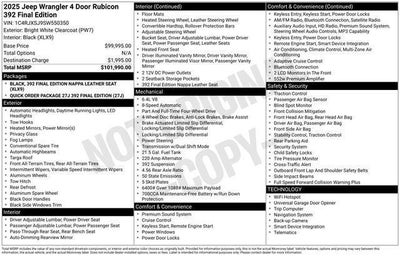 2025 Jeep Wrangler 4-Door Rubicon 392 Final Edition 4x4