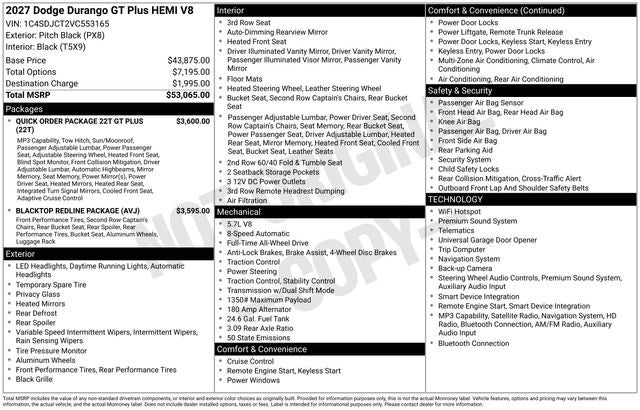 2027 Dodge Durango GT Plus HEMI