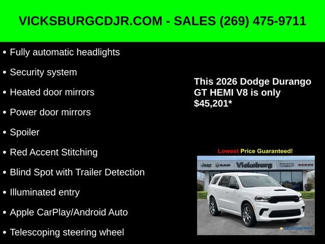 2026 Dodge Durango DURANGO GT AWD HEMI V8