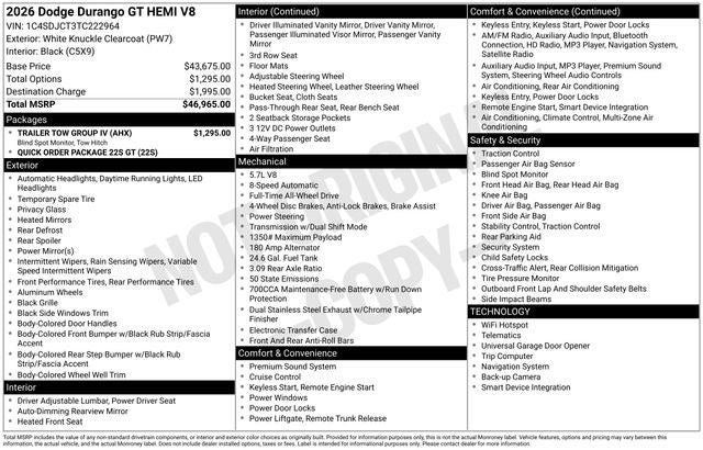 2026 Dodge Durango DURANGO GT AWD HEMI V8