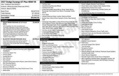2027 Dodge Durango DURANGO GT HEMI V8 PLUS AWD