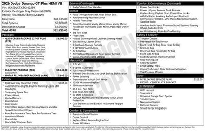 2026 Dodge Durango DURANGO GT PLUS AWD HEMI V8