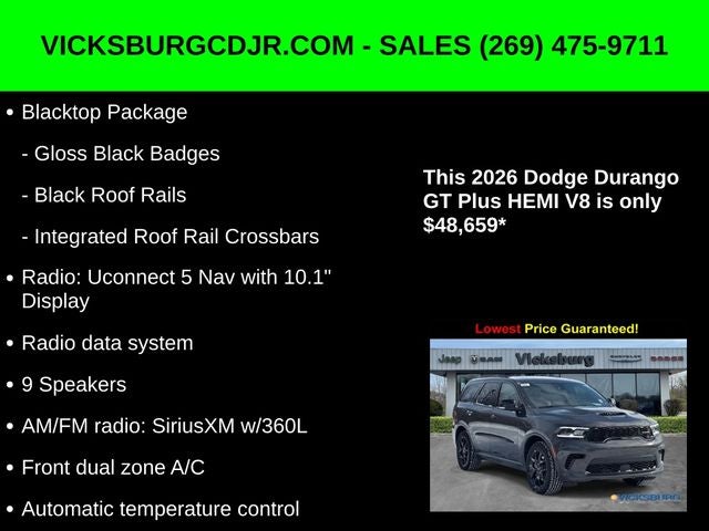 2026 Dodge Durango DURANGO GT PLUS AWD HEMI V8