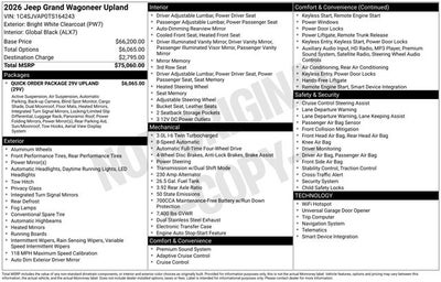 2026 Jeep Grand Wagoneer GRAND WAGONEER UPLAND 4X4