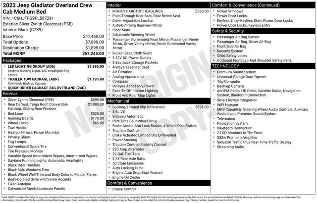 2023 Jeep Gladiator Overland 4x4