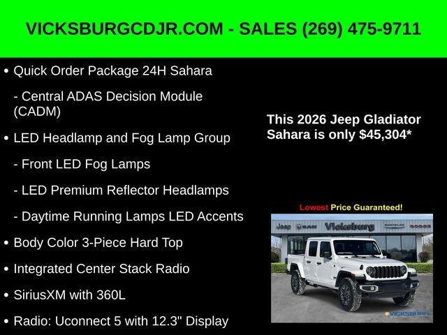 2026 Jeep Gladiator GLADIATOR SAHARA 4X4