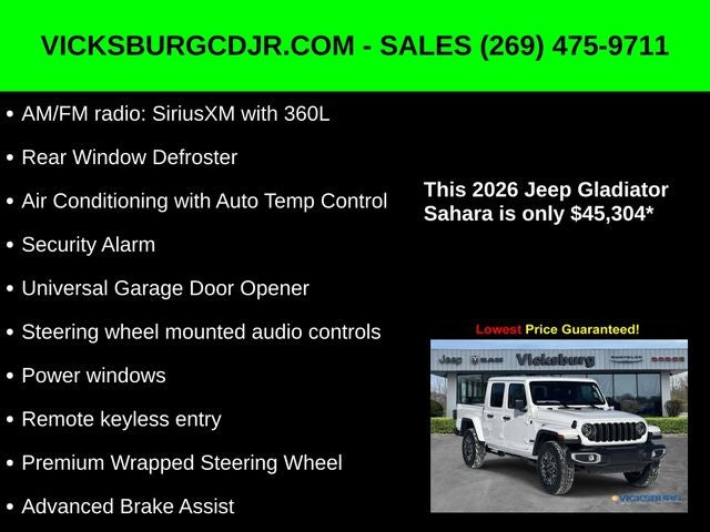 2026 Jeep Gladiator GLADIATOR SAHARA 4X4