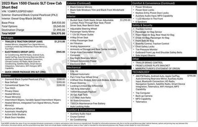 2023 RAM 1500 Classic SLT Crew Cab 4x4 5'7' Box