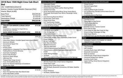 2018 RAM 1500 Night Crew Cab 4x4 5'7' Box