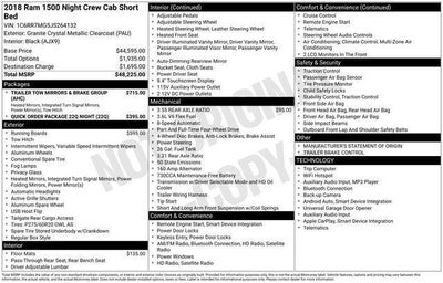 2018 RAM 1500 Night Crew Cab 4x4 5'7' Box