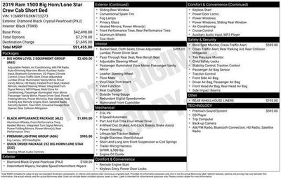 2019 RAM 1500 Big Horn/Lone Star Crew Cab 4x4 5'7' Box