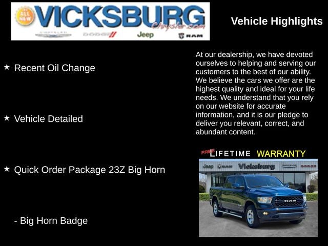 2023 RAM 1500 Big Horn Crew Cab 4x4 5'7' Box