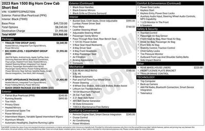 2023 RAM 1500 Big Horn Crew Cab 4x4 5'7' Box