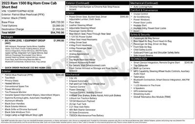 2023 RAM 1500 Big Horn Crew Cab 4x4 5'7' Box