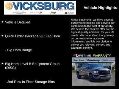 2022 RAM 1500 Big Horn Crew Cab 4x4 6'4' Box