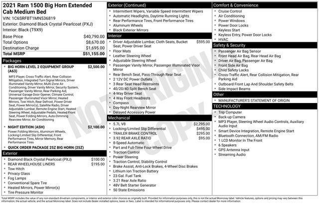 2021 RAM 1500 Big Horn Quad Cab 4x4 6'4' Box