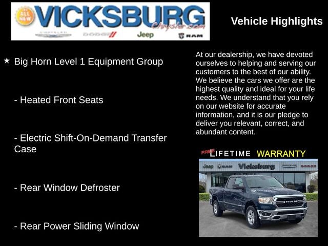 2023 RAM 1500 Big Horn Quad Cab 4x4 6'4' Box