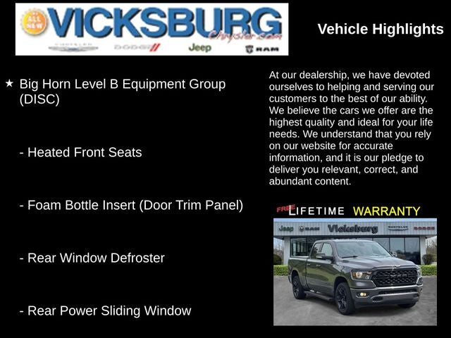 2022 RAM 1500 Big Horn Quad Cab 4x4 6'4' Box