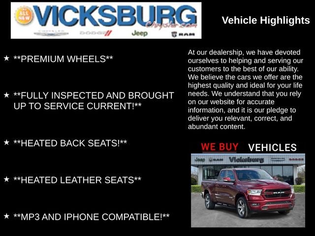 2019 RAM 1500 Laramie Quad Cab 4x4 6'4' Box