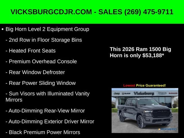 2026 RAM Ram 1500 RAM 1500 BIG HORN CREW CAB 4X4 5'7' BOX