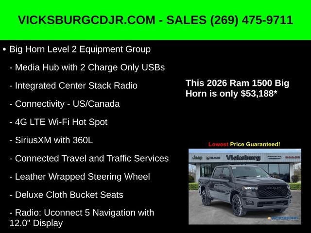 2026 RAM Ram 1500 RAM 1500 BIG HORN CREW CAB 4X4 5'7' BOX