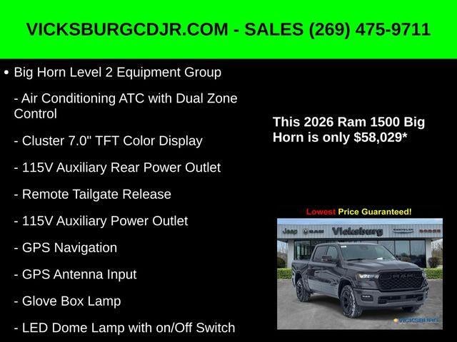 2026 RAM Ram 1500 RAM 1500 BIG HORN CREW CAB 4X4 5'7' BOX