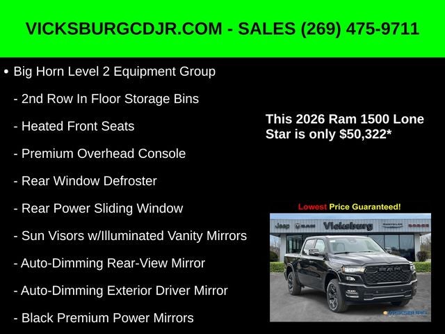2026 RAM Ram 1500 RAM 1500 BIG HORN CREW CAB 4X4 5'7' BOX