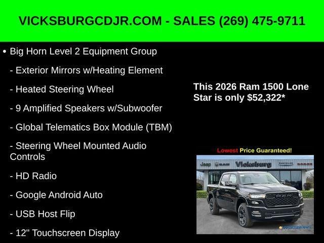 2026 RAM Ram 1500 RAM 1500 BIG HORN CREW CAB 4X4 5'7' BOX