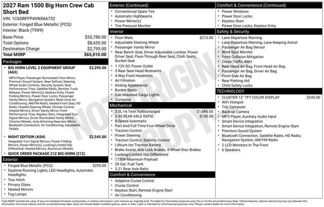 2027 RAM 1500 Big Horn