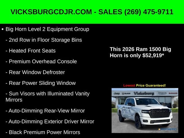 2026 RAM Ram 1500 RAM 1500 BIG HORN CREW CAB 4X4 5'7' BOX