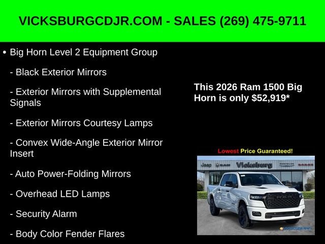 2026 RAM Ram 1500 RAM 1500 BIG HORN CREW CAB 4X4 5'7' BOX