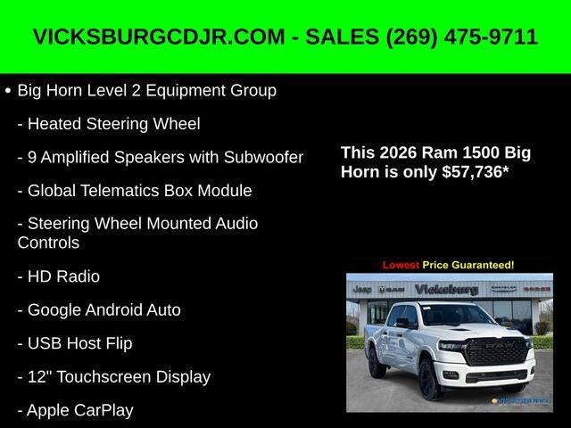 2026 RAM Ram 1500 RAM 1500 BIG HORN CREW CAB 4X4 5'7' BOX