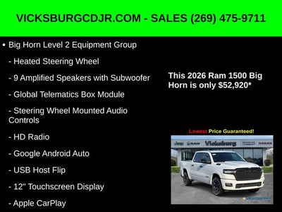 2026 RAM Ram 1500 RAM 1500 BIG HORN CREW CAB 4X4 5'7' BOX