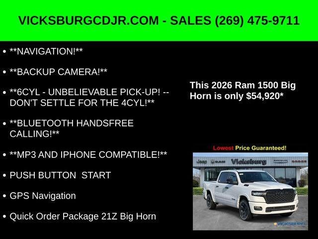 2026 RAM Ram 1500 RAM 1500 BIG HORN CREW CAB 4X4 5'7' BOX