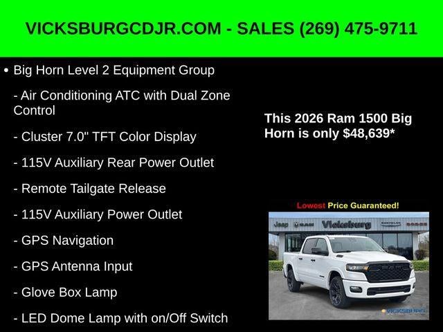 2026 RAM Ram 1500 RAM 1500 BIG HORN CREW CAB 4X4 5'7' BOX