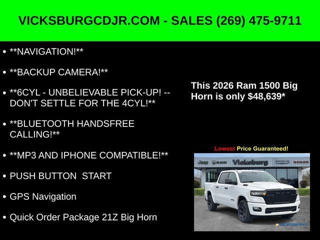 2026 RAM Ram 1500 RAM 1500 BIG HORN CREW CAB 4X4 5'7' BOX