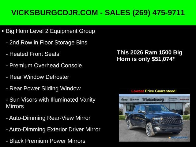2026 RAM Ram 1500 RAM 1500 BIG HORN CREW CAB 4X4 5'7' BOX