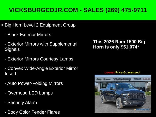 2026 RAM Ram 1500 RAM 1500 BIG HORN CREW CAB 4X4 5'7' BOX