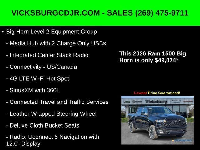 2026 RAM Ram 1500 RAM 1500 BIG HORN CREW CAB 4X4 5'7' BOX