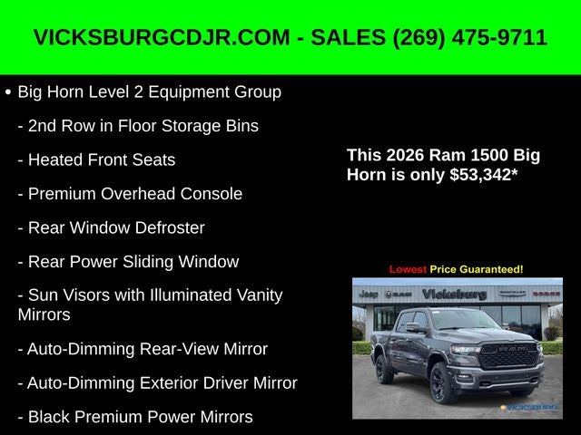 2026 RAM Ram 1500 RAM 1500 BIG HORN CREW CAB 4X4 5'7' BOX